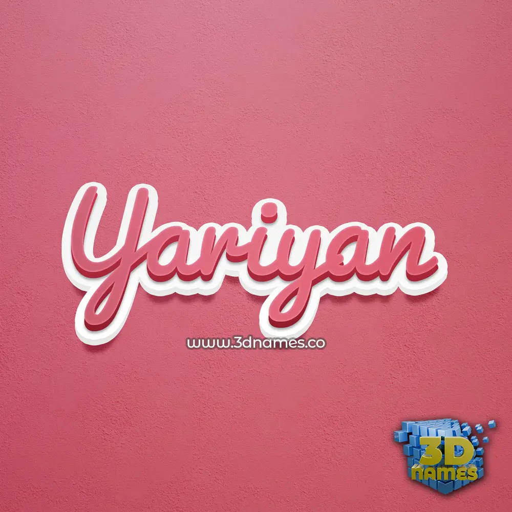 yariyan in Red Scribble style - 3D name wallpaper