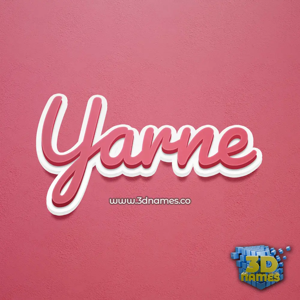 yarne in Red Scribble style - 3D name wallpaper