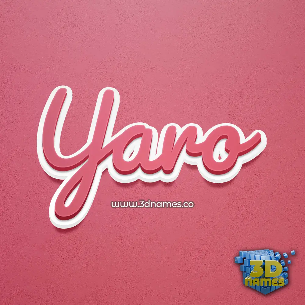 yaro in Red Scribble style - 3D name wallpaper