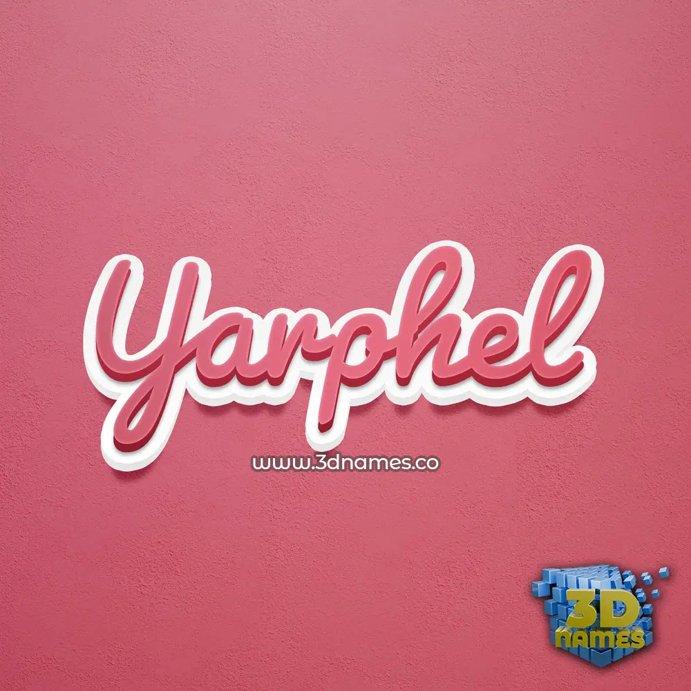 yarphel in Red Scribble style - 3D name wallpaper
