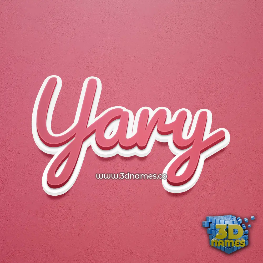 yary in Red Scribble style - 3D name wallpaper