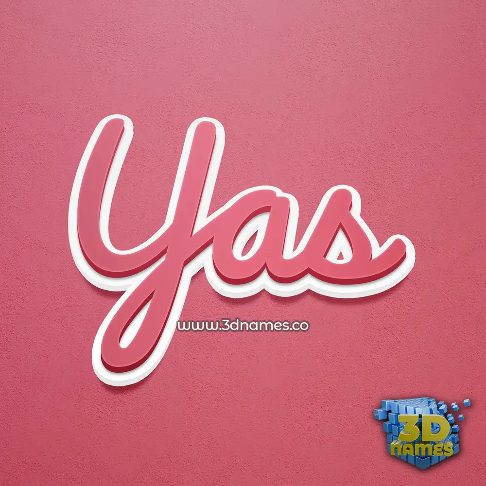 yas in Red Scribble style - 3D name wallpaper