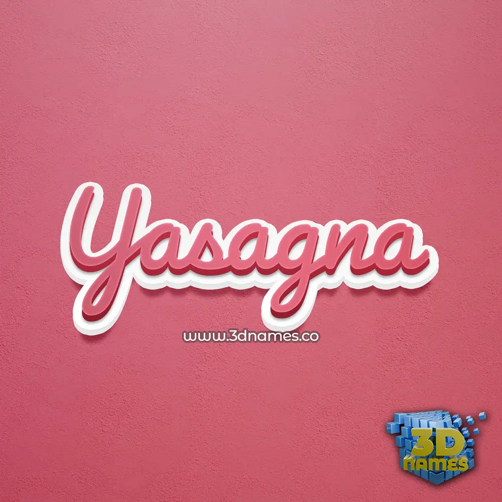 yasagna in Red Scribble style - 3D name wallpaper