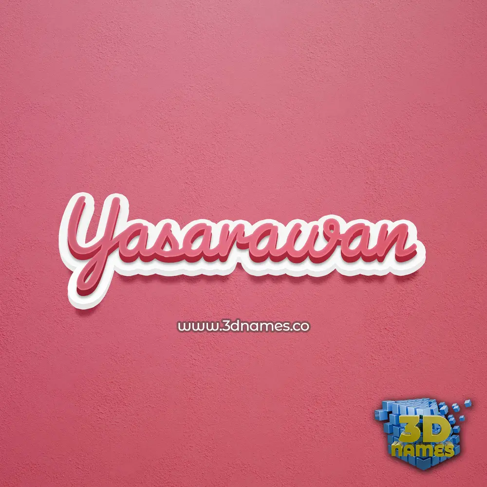 yasarawan in Red Scribble style - 3D name wallpaper
