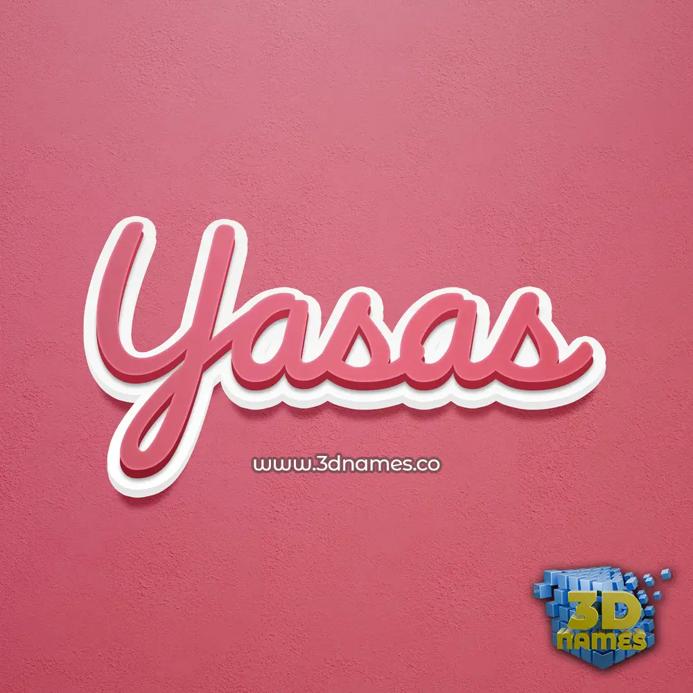yasas in Red Scribble style - 3D name wallpaper