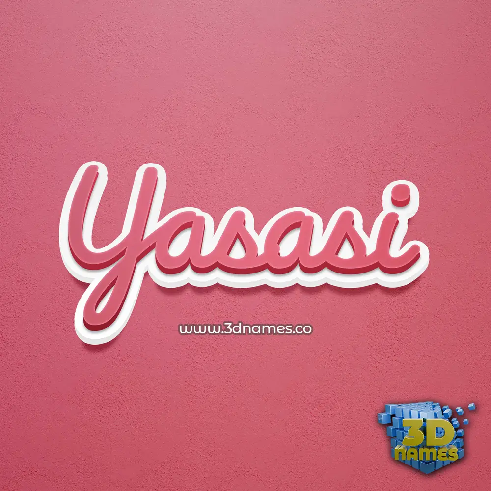 yasasi in Red Scribble style - 3D name wallpaper