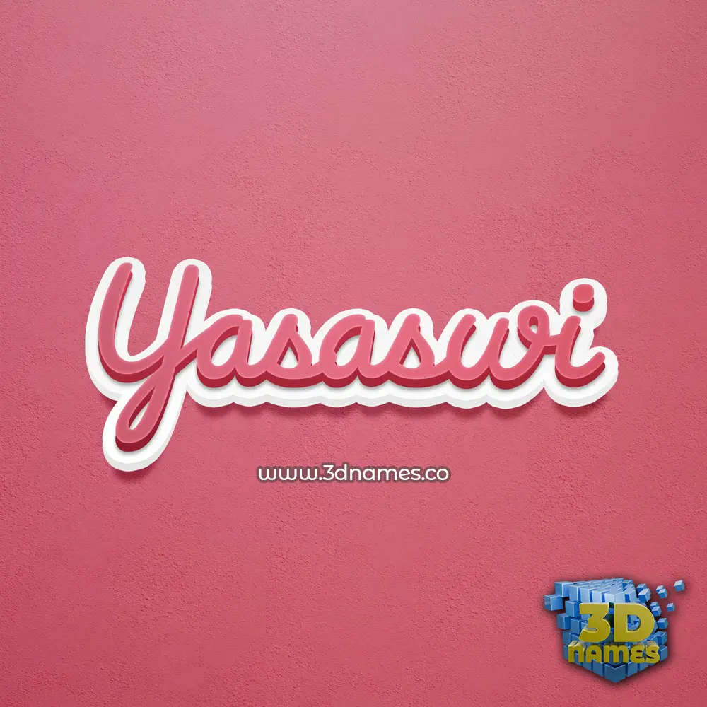 yasaswi in Red Scribble style - 3D name wallpaper