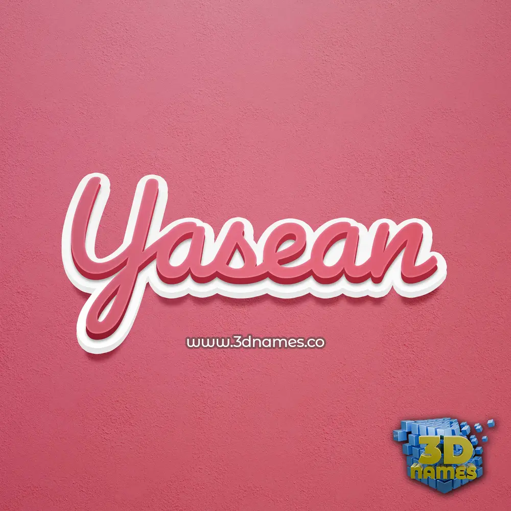 yasean in Red Scribble style - 3D name wallpaper