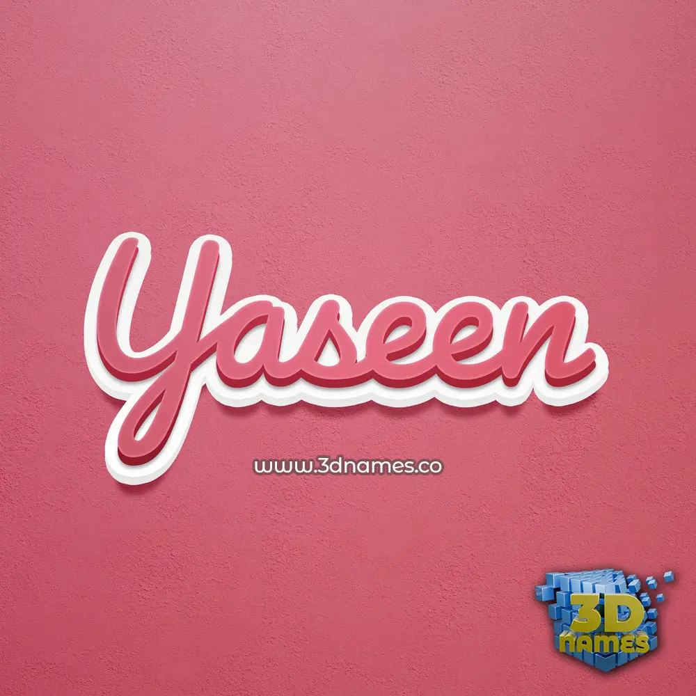 yaseen in Red Scribble style - 3D name wallpaper