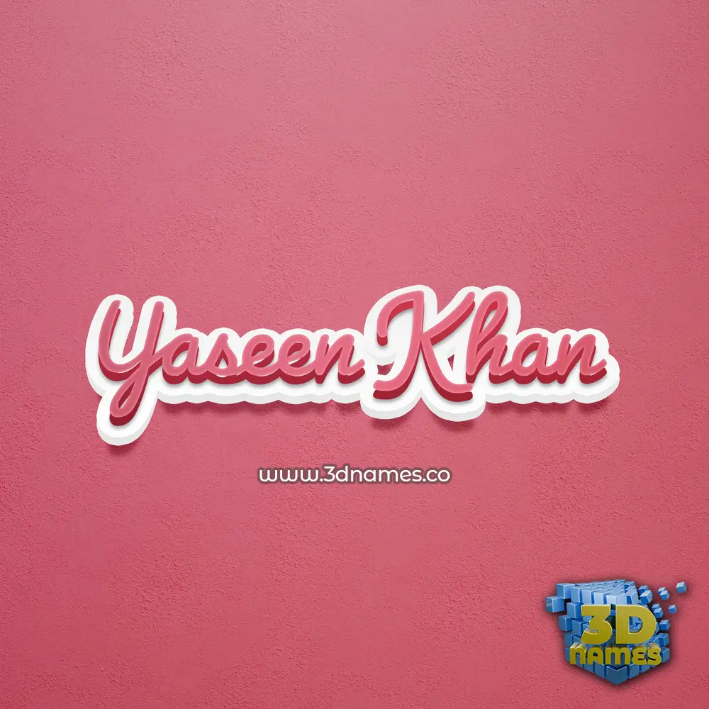 yaseen khan in Red Scribble style - 3D name wallpaper