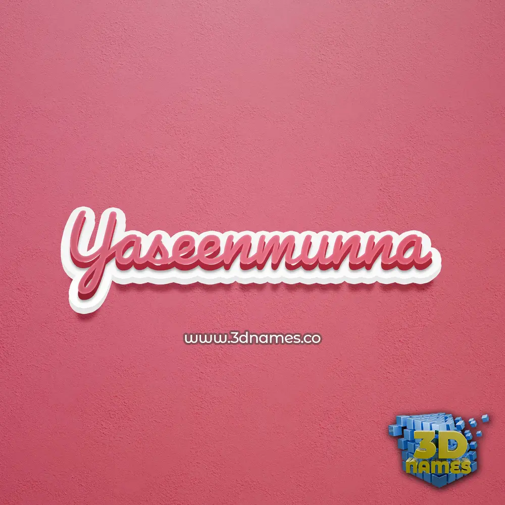 yaseenmunna in Red Scribble style - 3D name wallpaper