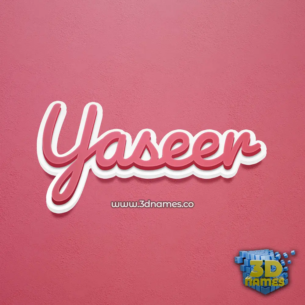 yaseer in Red Scribble style - 3D name wallpaper