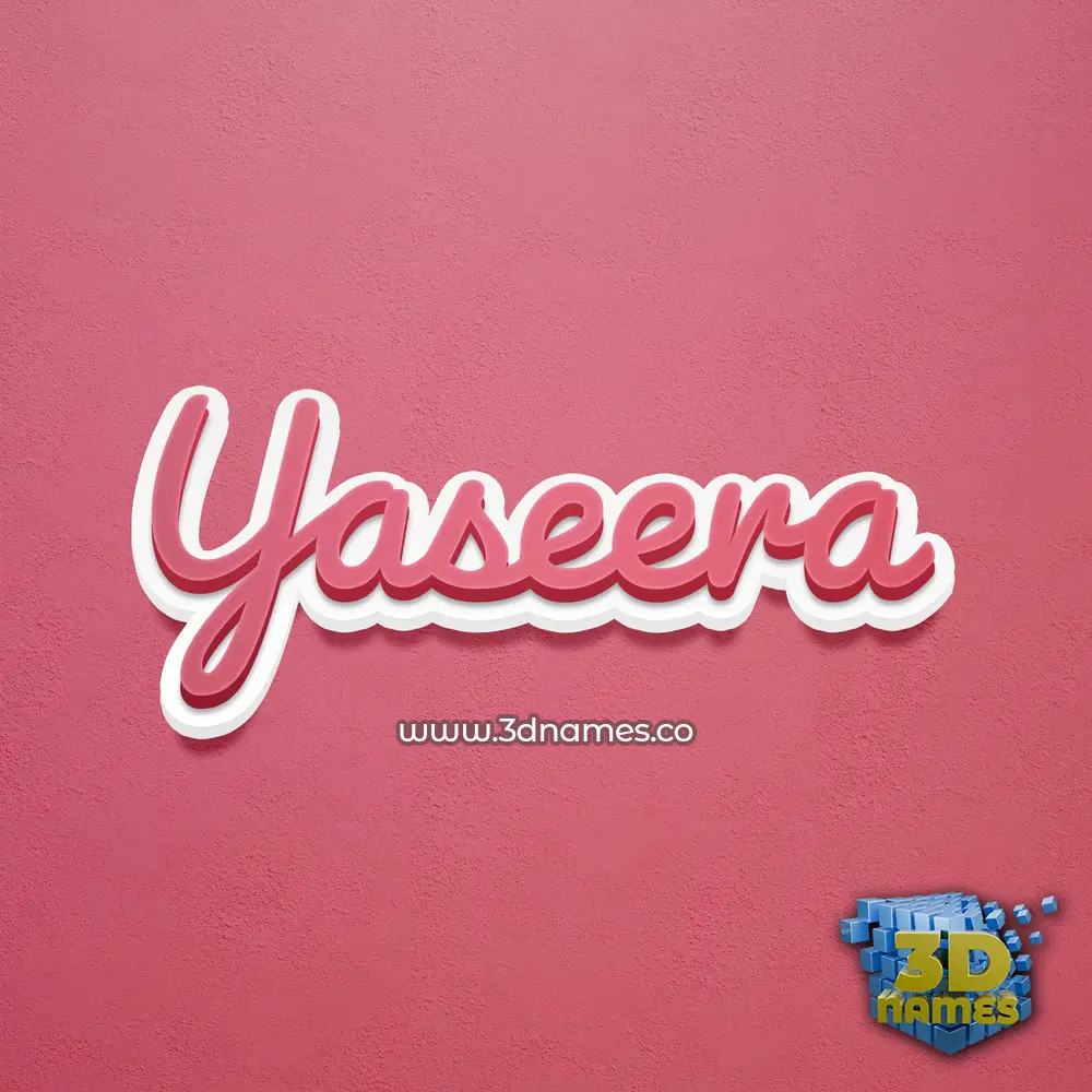 yaseera in Red Scribble style - 3D name wallpaper