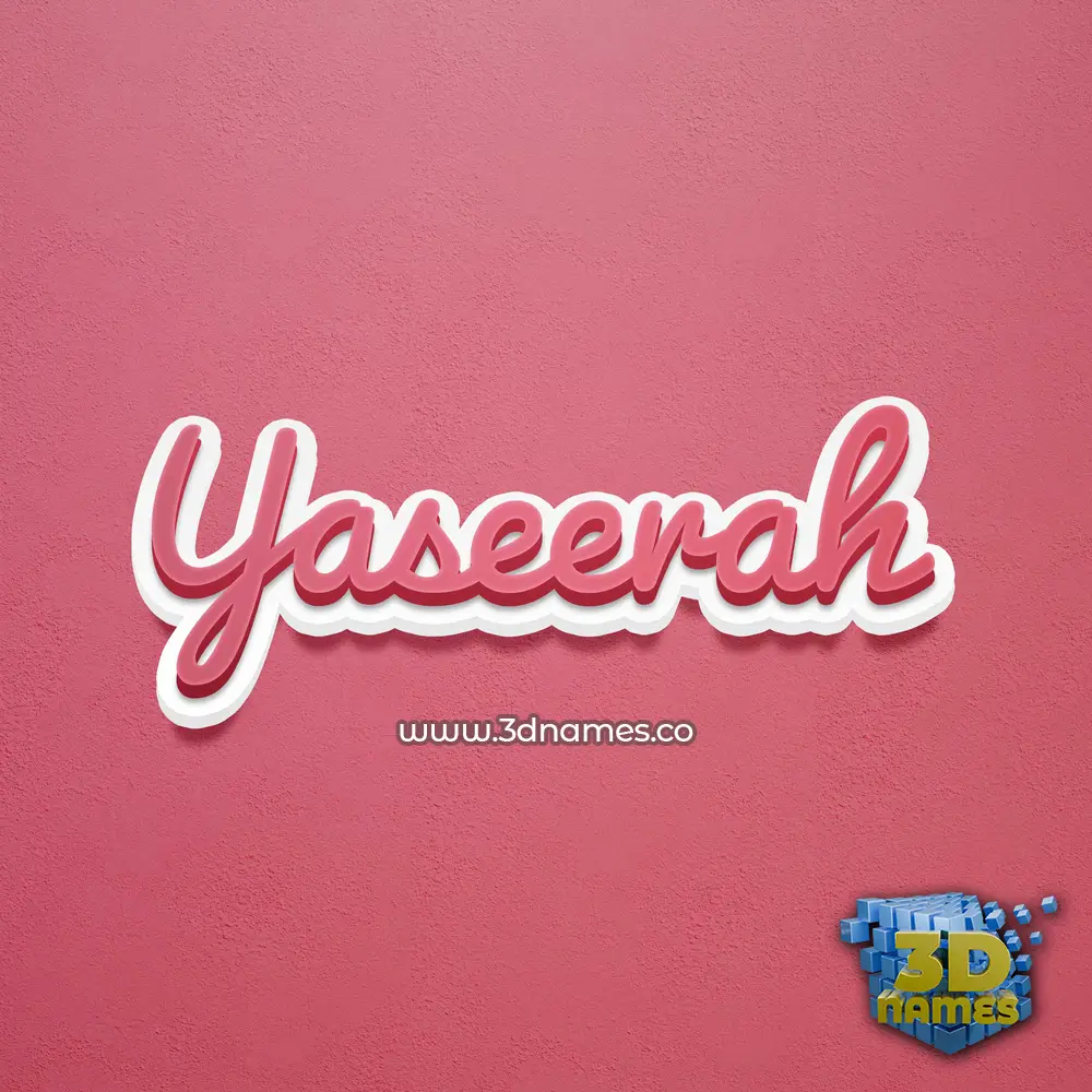 yaseerah in Red Scribble style - 3D name wallpaper