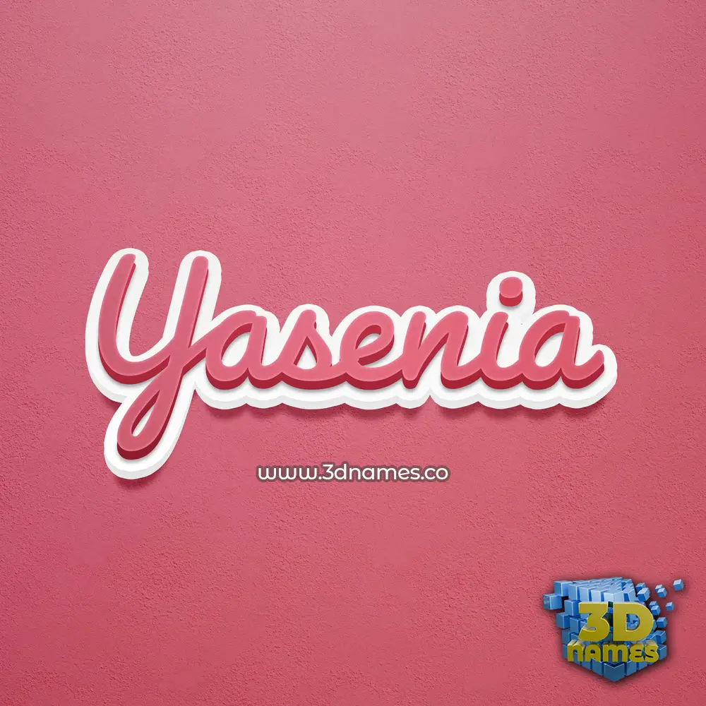 yasenia in Red Scribble style - 3D name wallpaper