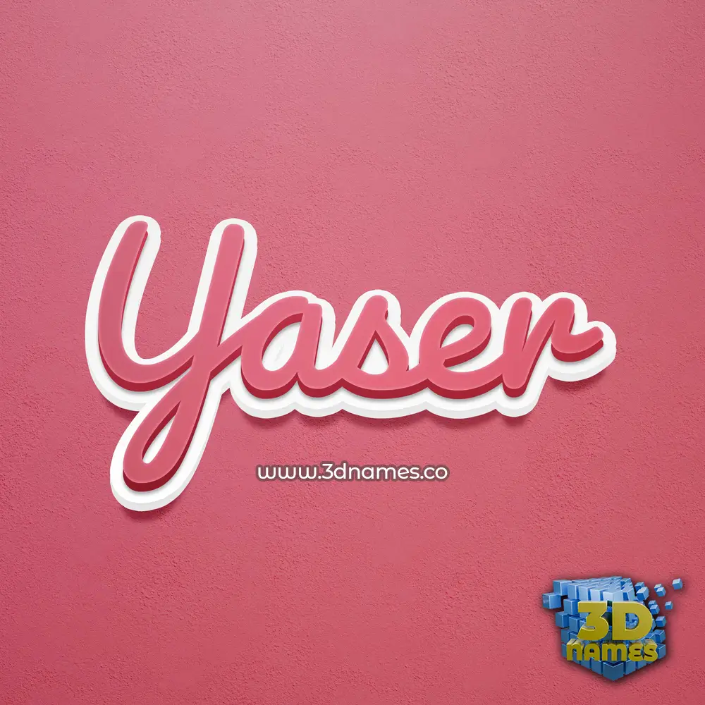 yaser in Red Scribble style - 3D name wallpaper