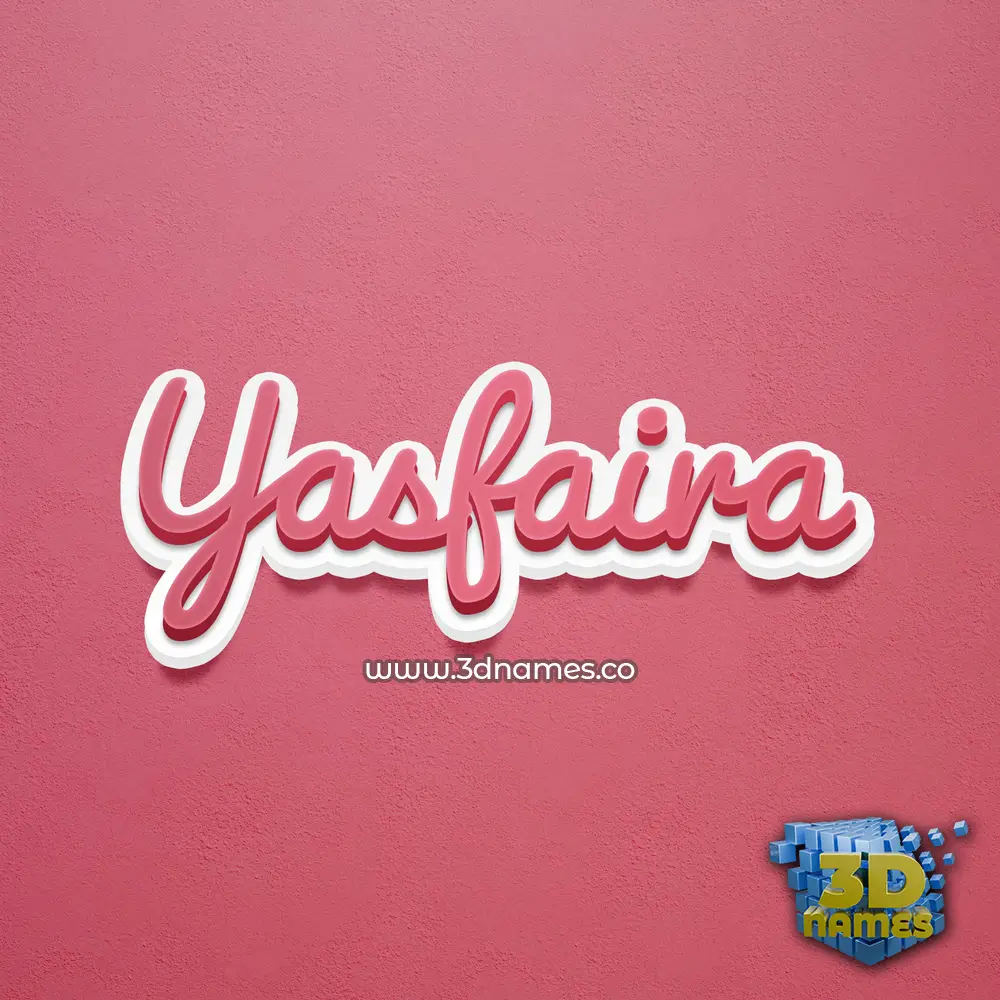 yasfaira in Red Scribble style - 3D name wallpaper