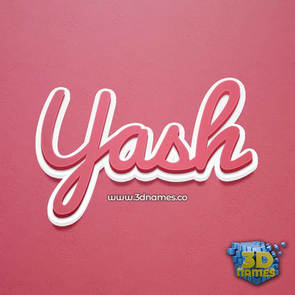 yash in Red Scribble style - 3D name wallpaper