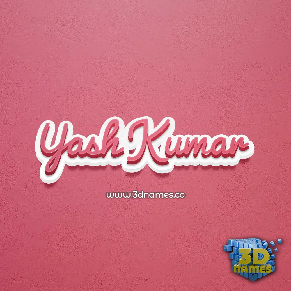 yash kumar in Red Scribble style - 3D name wallpaper