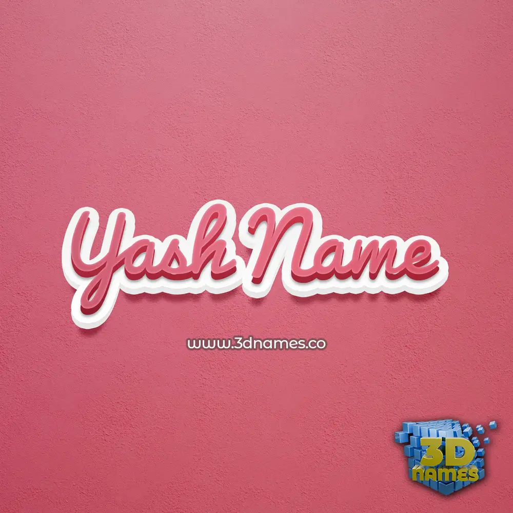 yash name in Red Scribble style - 3D name wallpaper