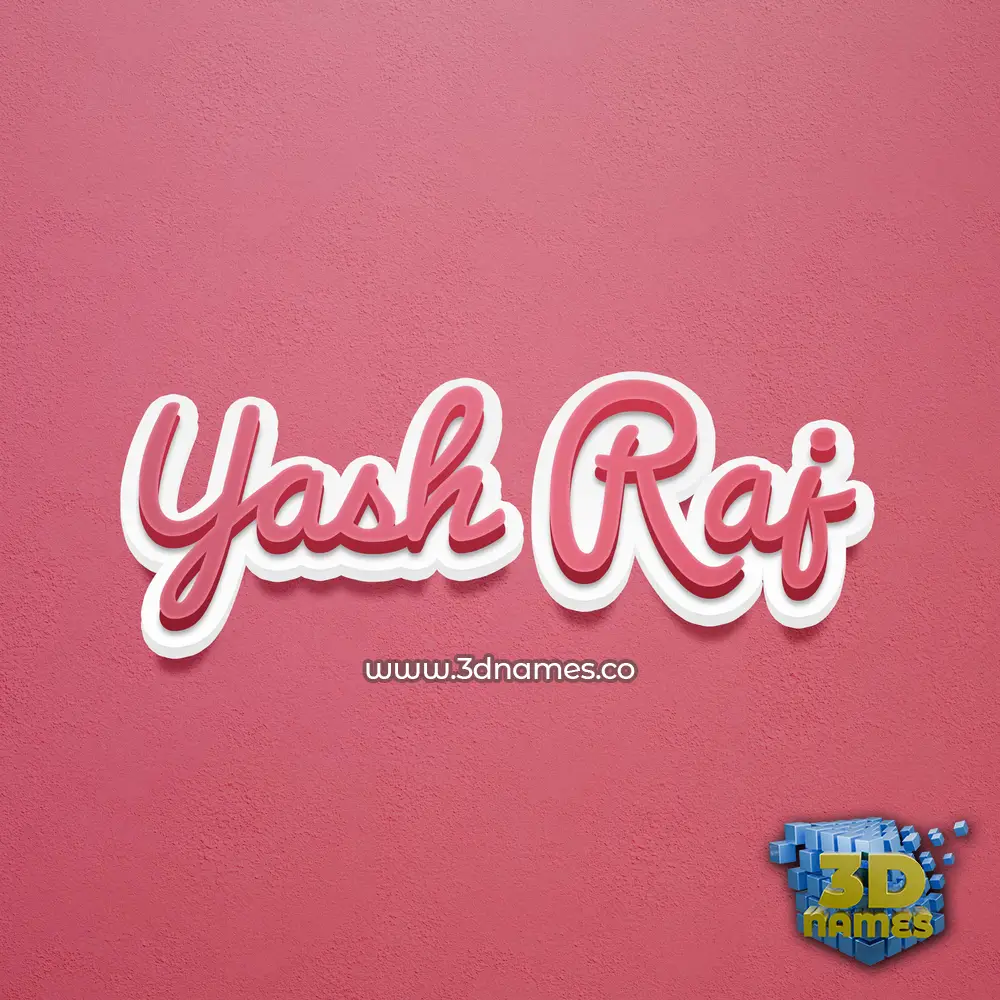 yash raj in Red Scribble style - 3D name wallpaper