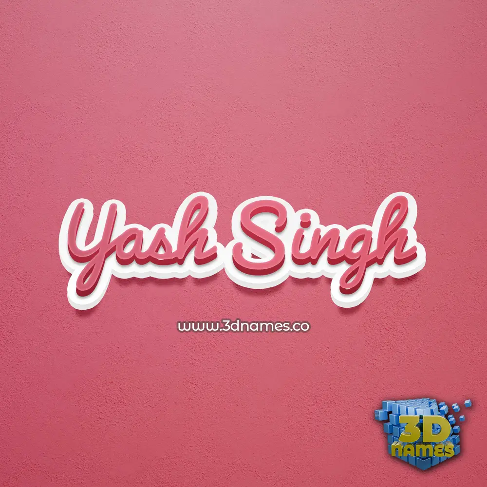 yash singh in Red Scribble style - 3D name wallpaper