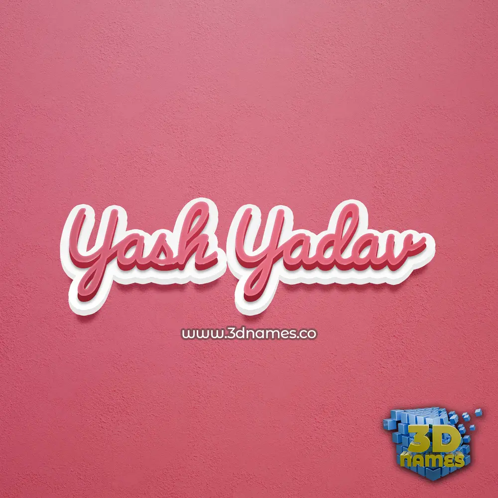 yash yadav in Red Scribble style - 3D name wallpaper