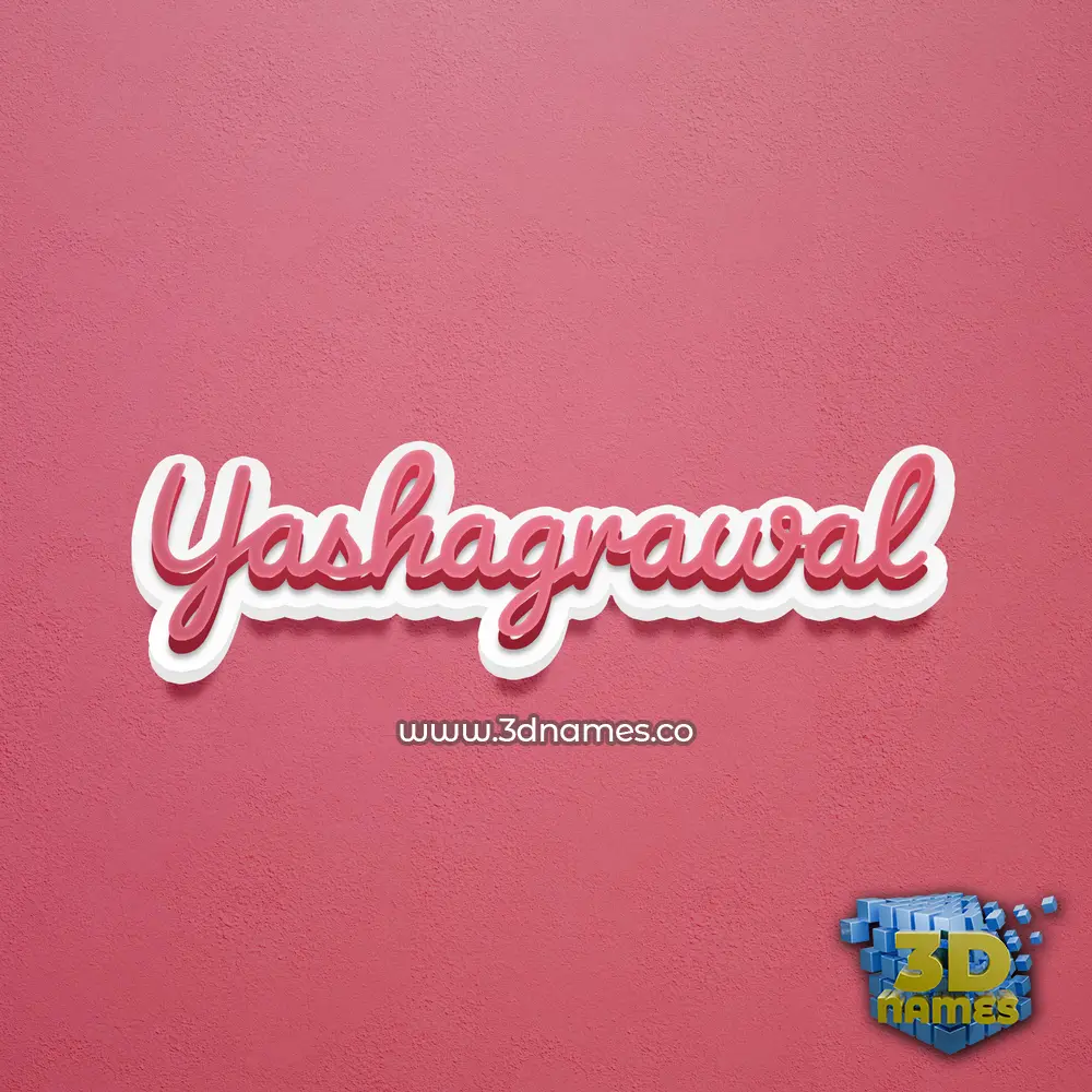 yashagrawal in Red Scribble style - 3D name wallpaper