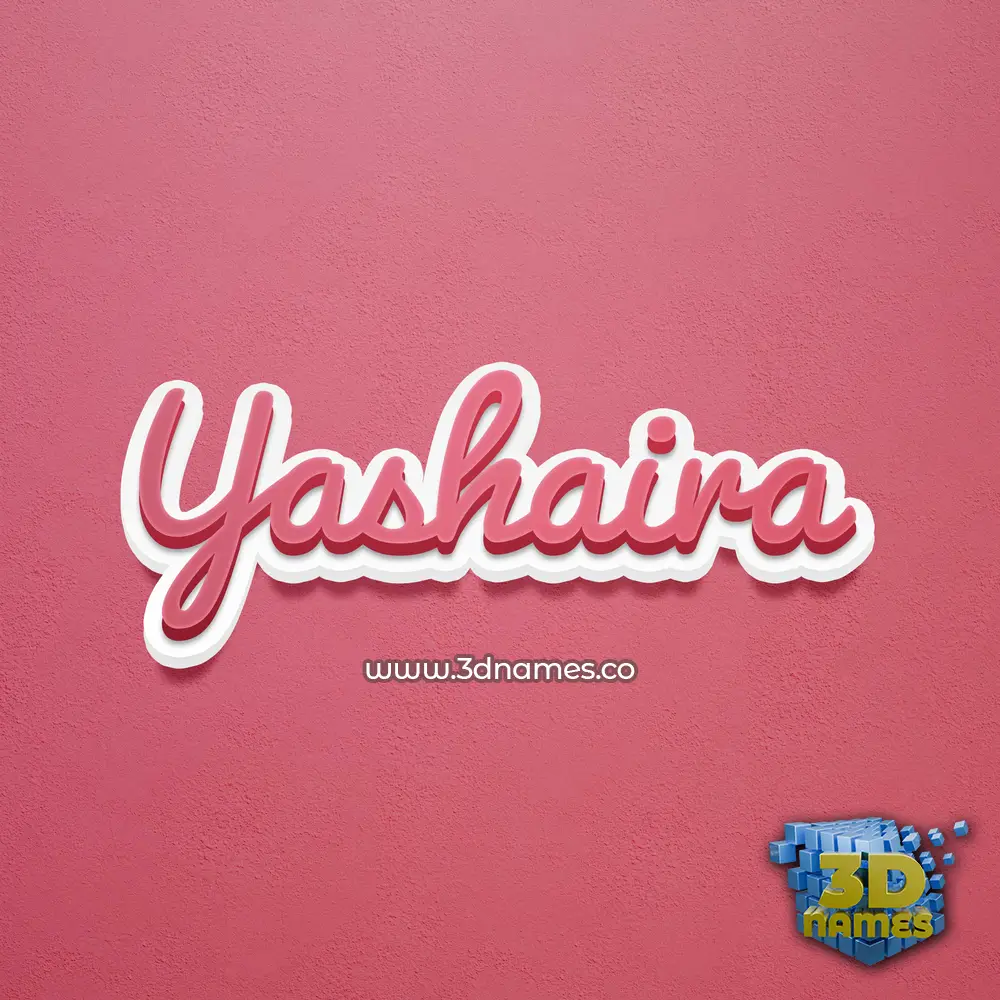 yashaira in Red Scribble style - 3D name wallpaper