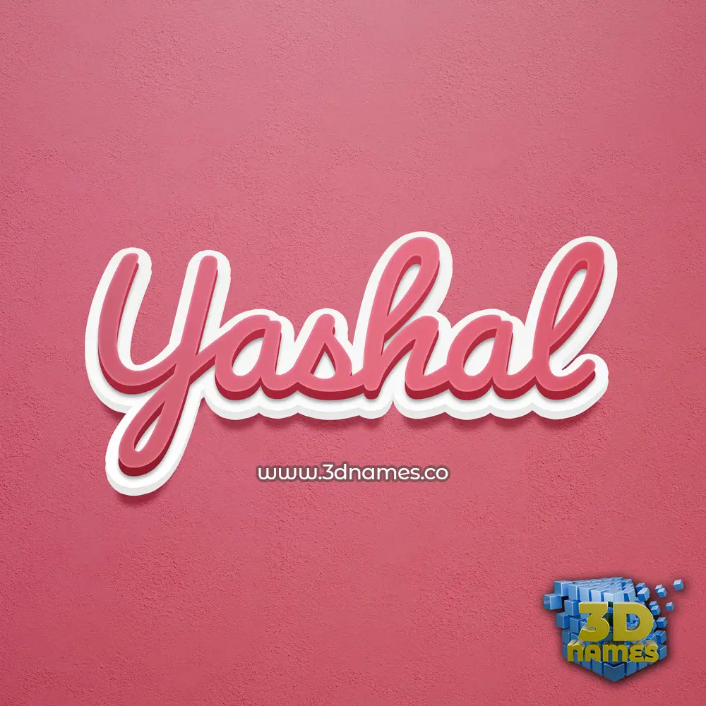 yashal in Red Scribble style - 3D name wallpaper