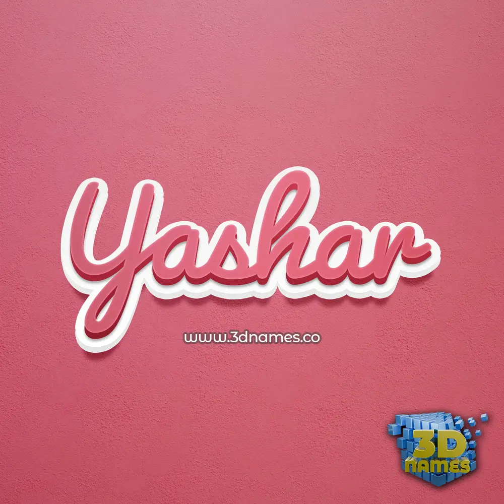 yashar in Red Scribble style - 3D name wallpaper