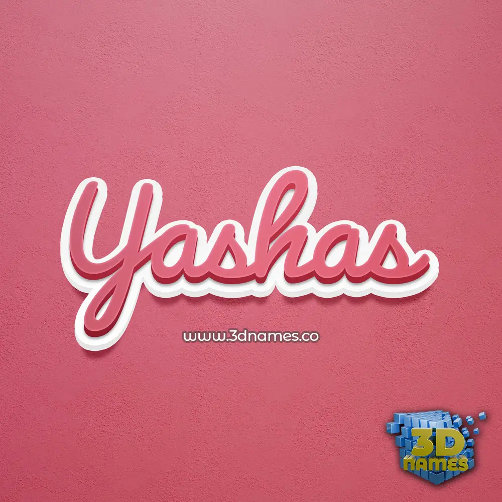 yashas in Red Scribble style - 3D name wallpaper