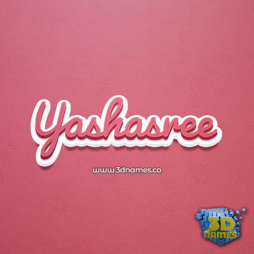 yashasree in Red Scribble style - 3D name wallpaper