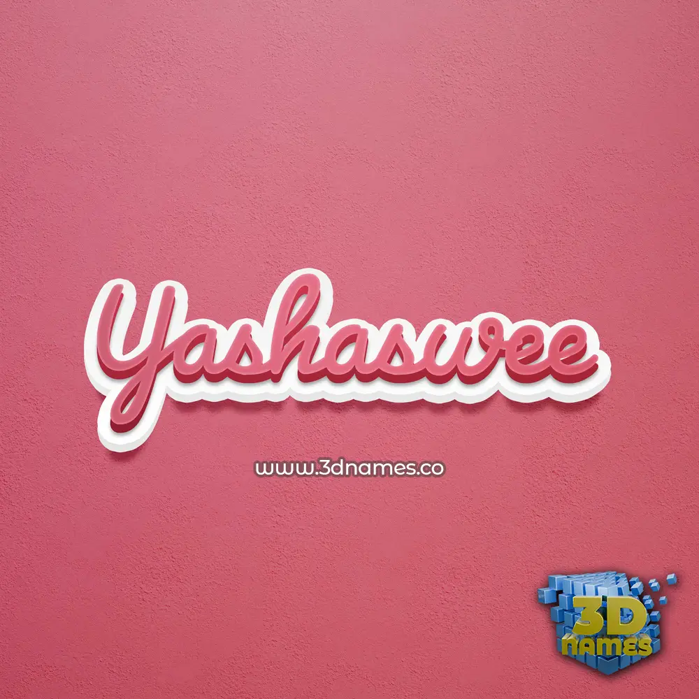 yashaswee in Red Scribble style - 3D name wallpaper