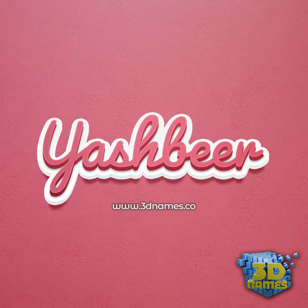 yashbeer in Red Scribble style - 3D name wallpaper