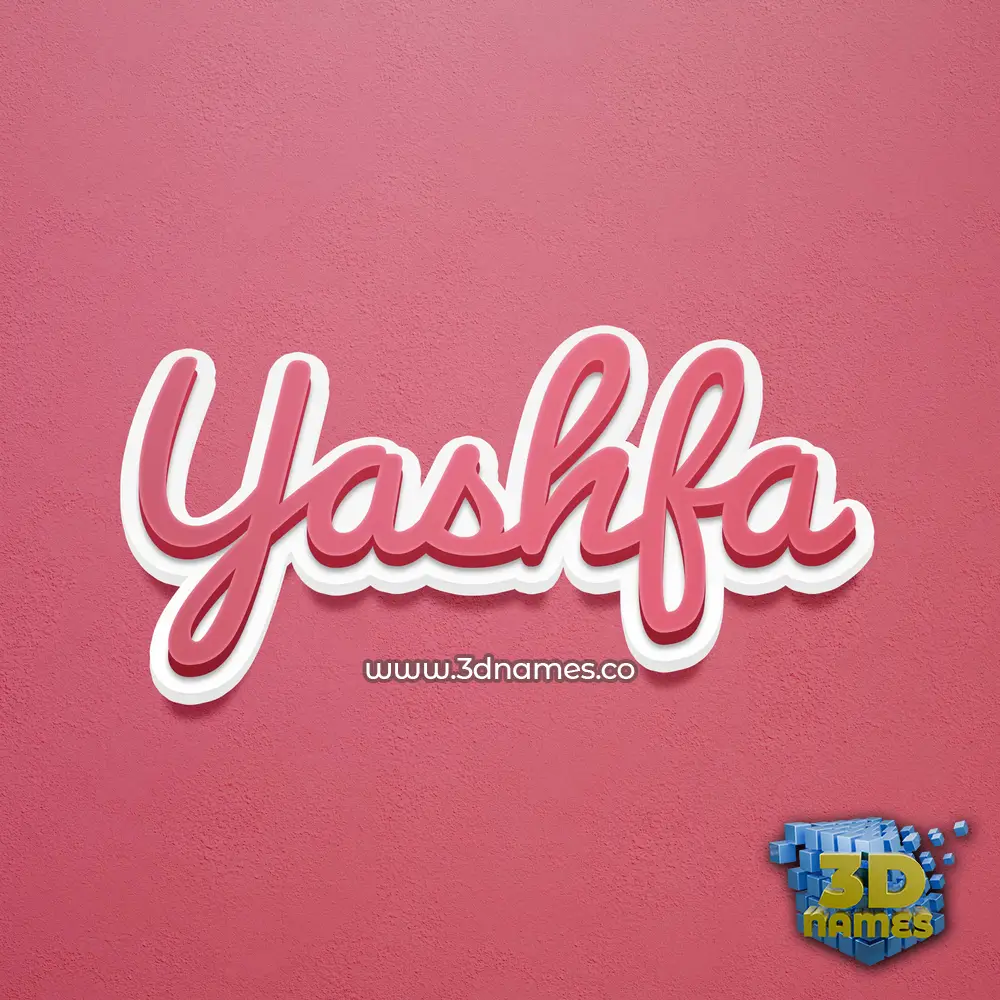 yashfa in Red Scribble style - 3D name wallpaper