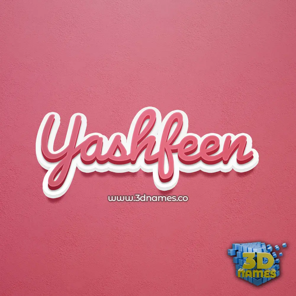 yashfeen in Red Scribble style - 3D name wallpaper