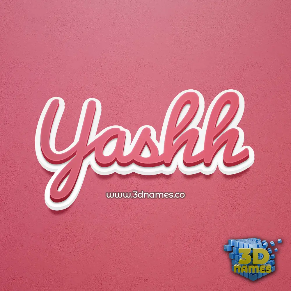 yashh in Red Scribble style - 3D name wallpaper