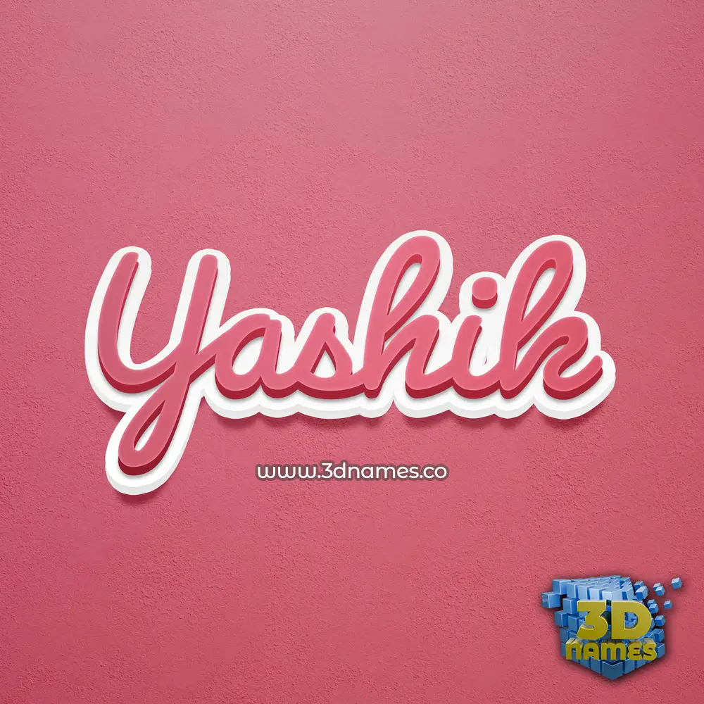 yashik in Red Scribble style - 3D name wallpaper