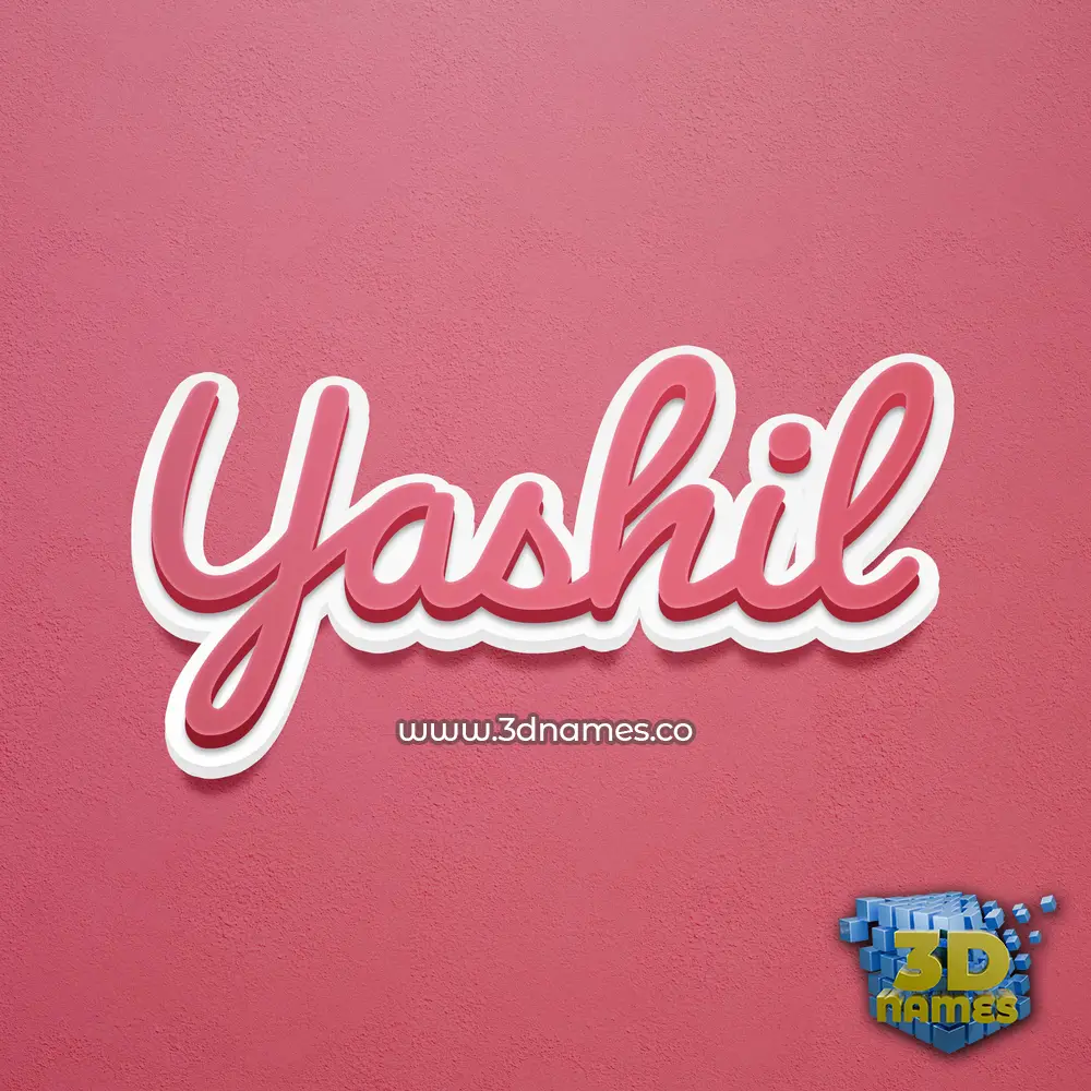 yashil in Red Scribble style - 3D name wallpaper