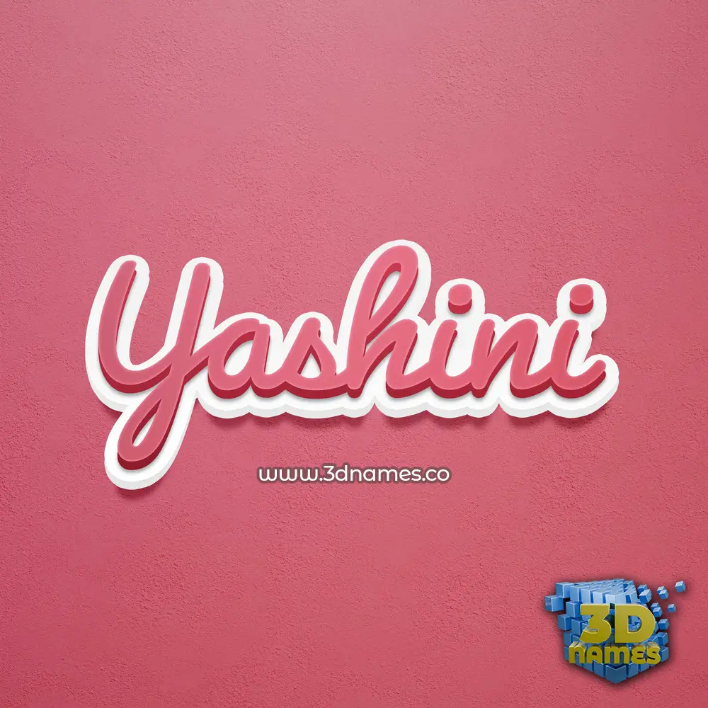 yashini in Red Scribble style - 3D name wallpaper
