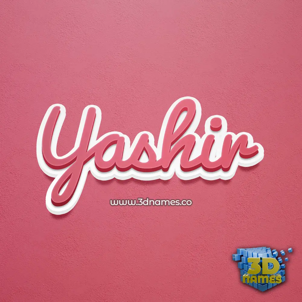 yashir in Red Scribble style - 3D name wallpaper