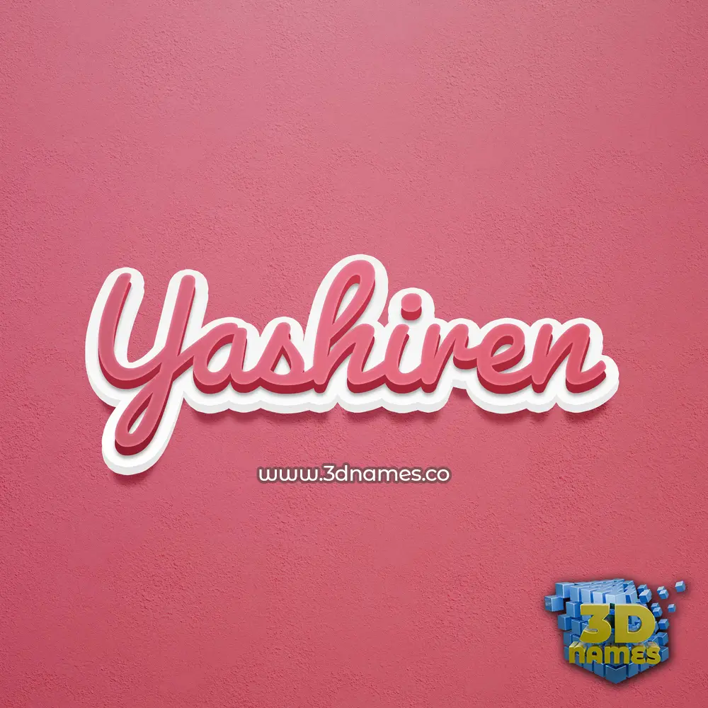 yashiren in Red Scribble style - 3D name wallpaper
