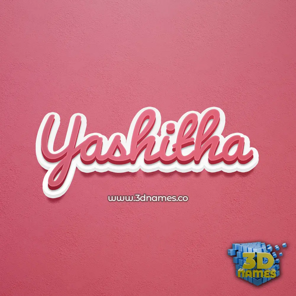 yashitha in Red Scribble style - 3D name wallpaper