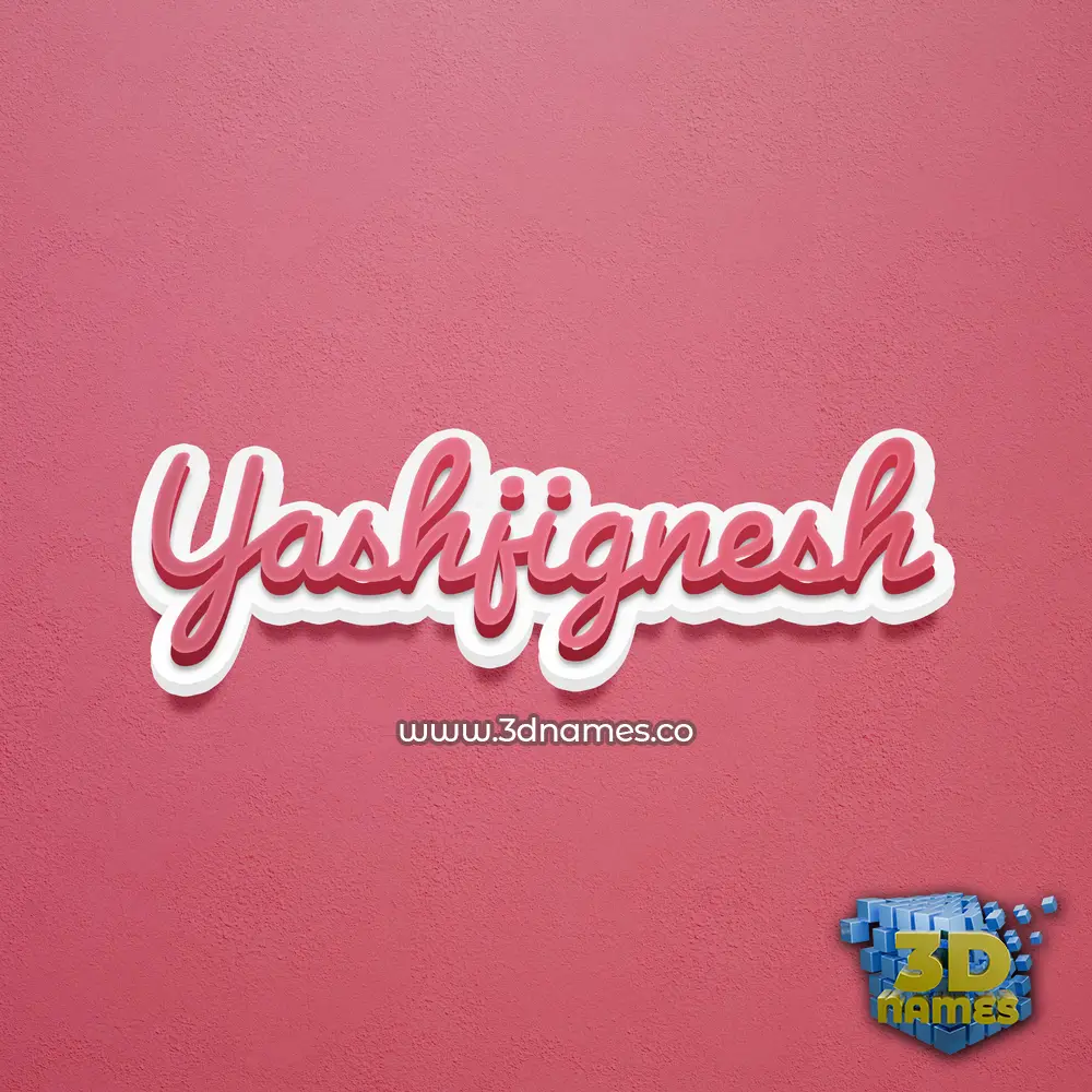 yashjignesh in Red Scribble style - 3D name wallpaper