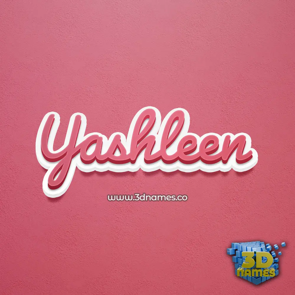 yashleen in Red Scribble style - 3D name wallpaper