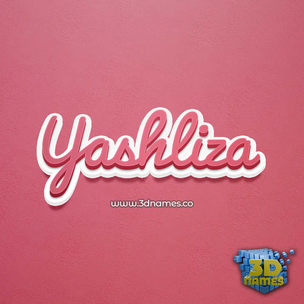 yashliza in Red Scribble style - 3D name wallpaper