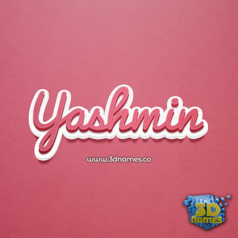 yashmin in Red Scribble style - 3D name wallpaper