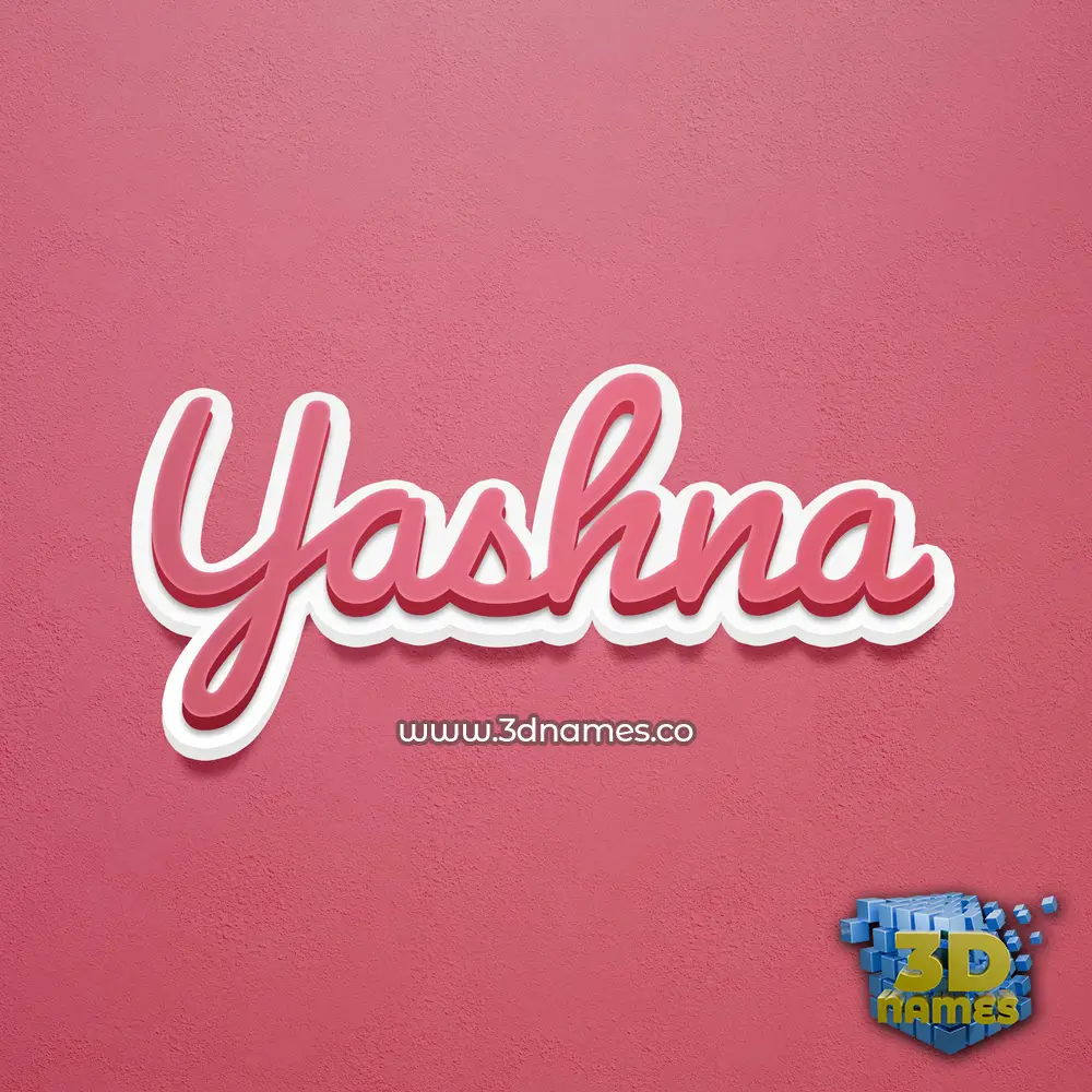 yashna in Red Scribble style - 3D name wallpaper