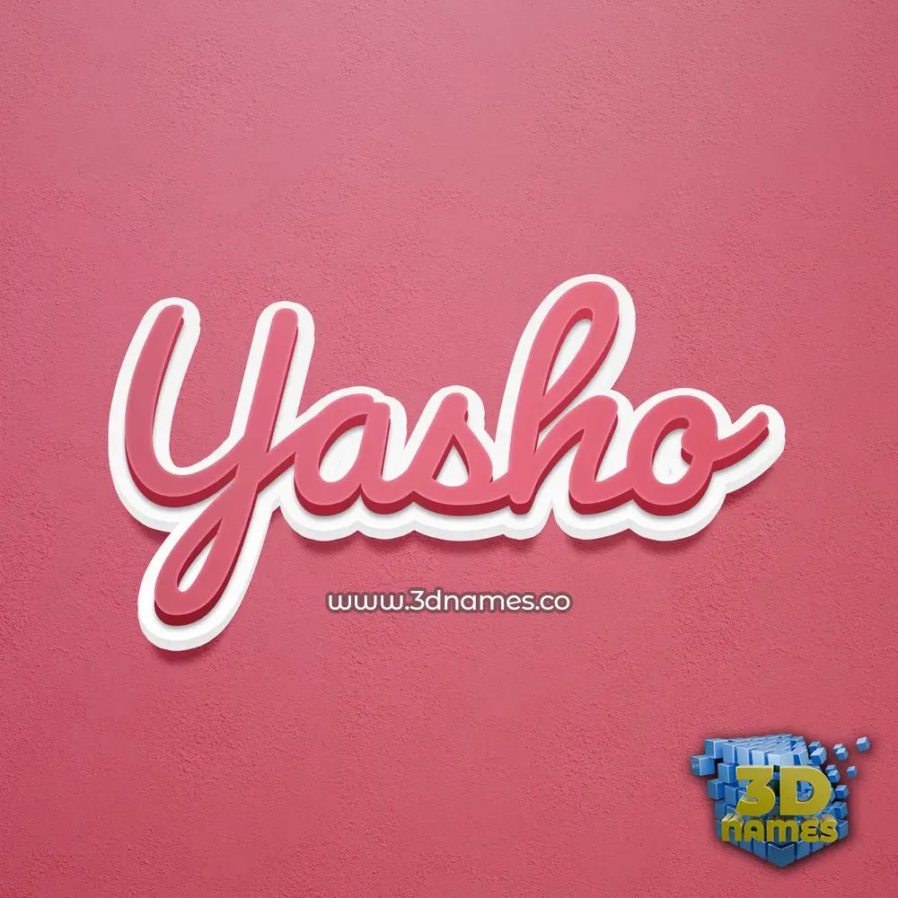 yasho in Red Scribble style - 3D name wallpaper